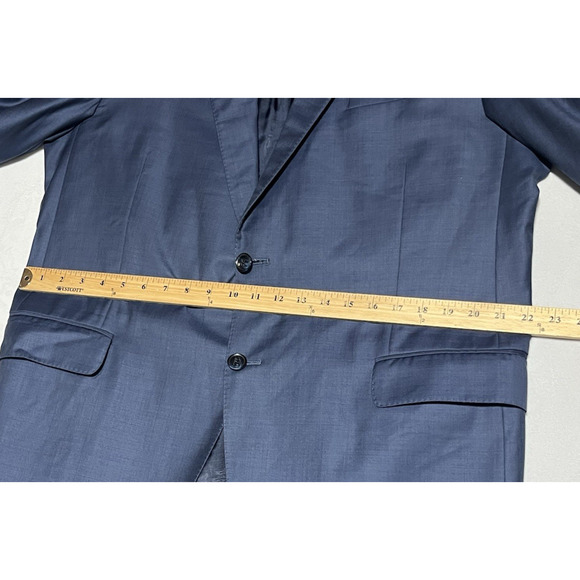 Peter Millar 46T Mens Blue Wool Suit Jacket Blazer Sport Coat Canada 2 Button - Picture 11 of 16